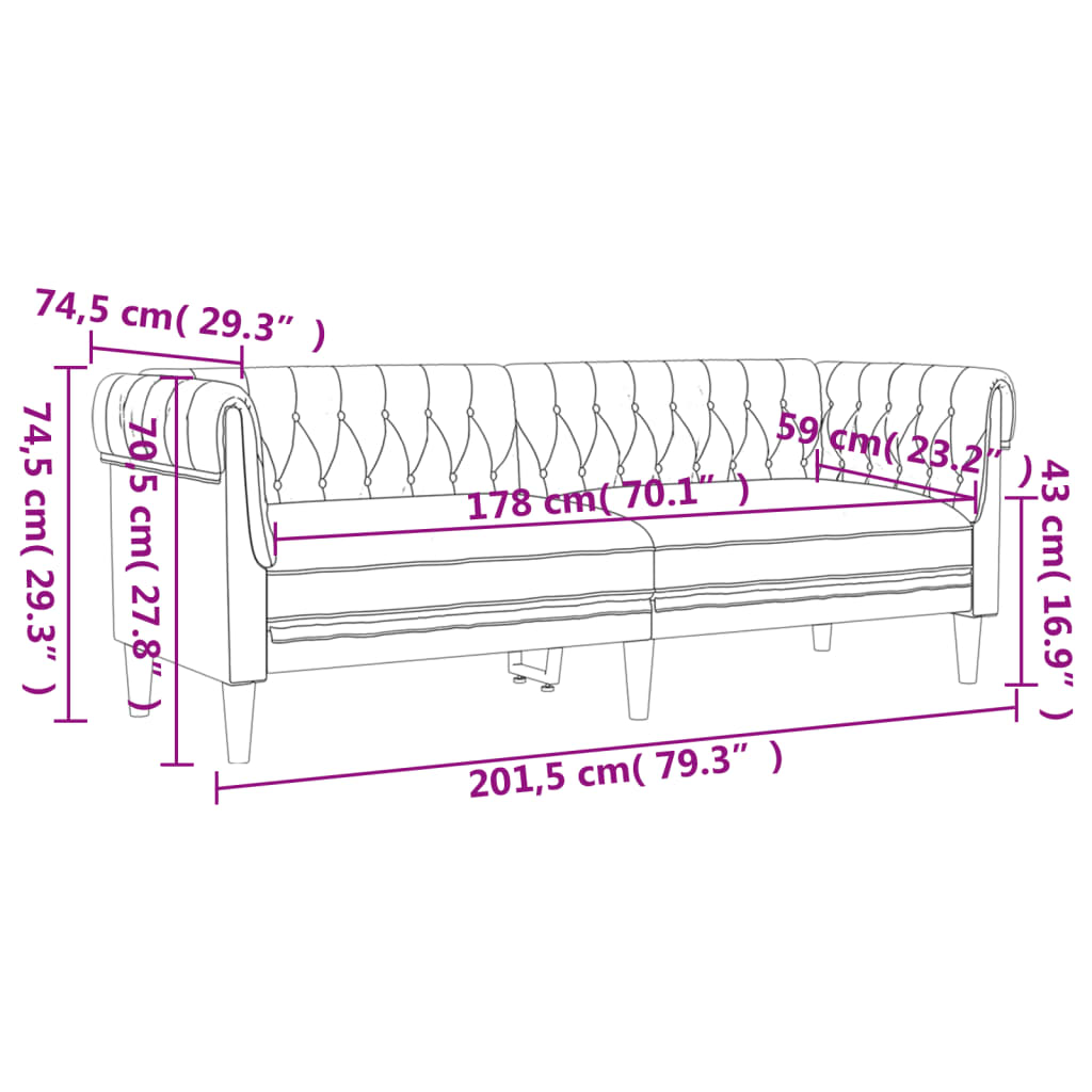 Ensemble de canapés 3 pcs gris foncé tissu Canapés vidaXL