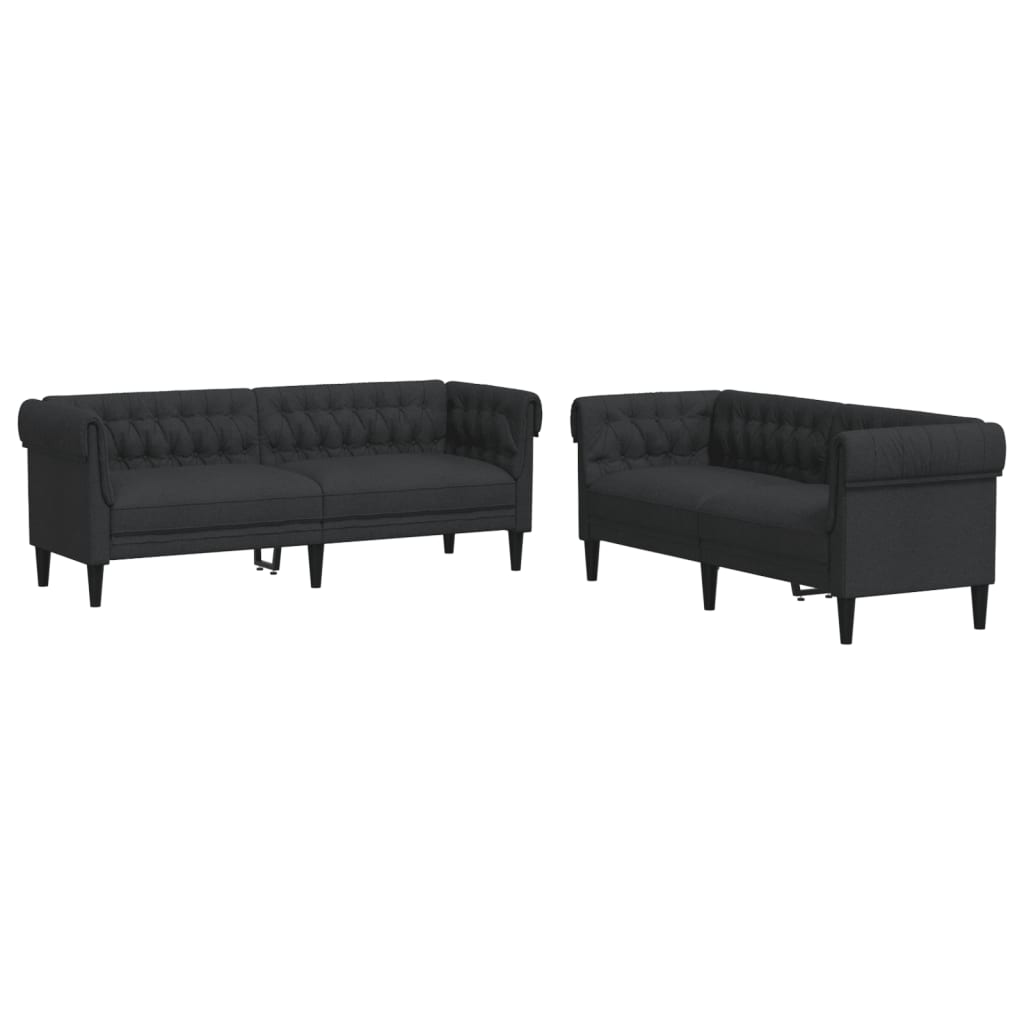 Ensemble de canapés 2 pcs noir tissu Canapés vidaXL