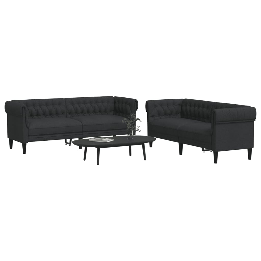 Ensemble de canapés 2 pcs noir tissu Canapés vidaXL