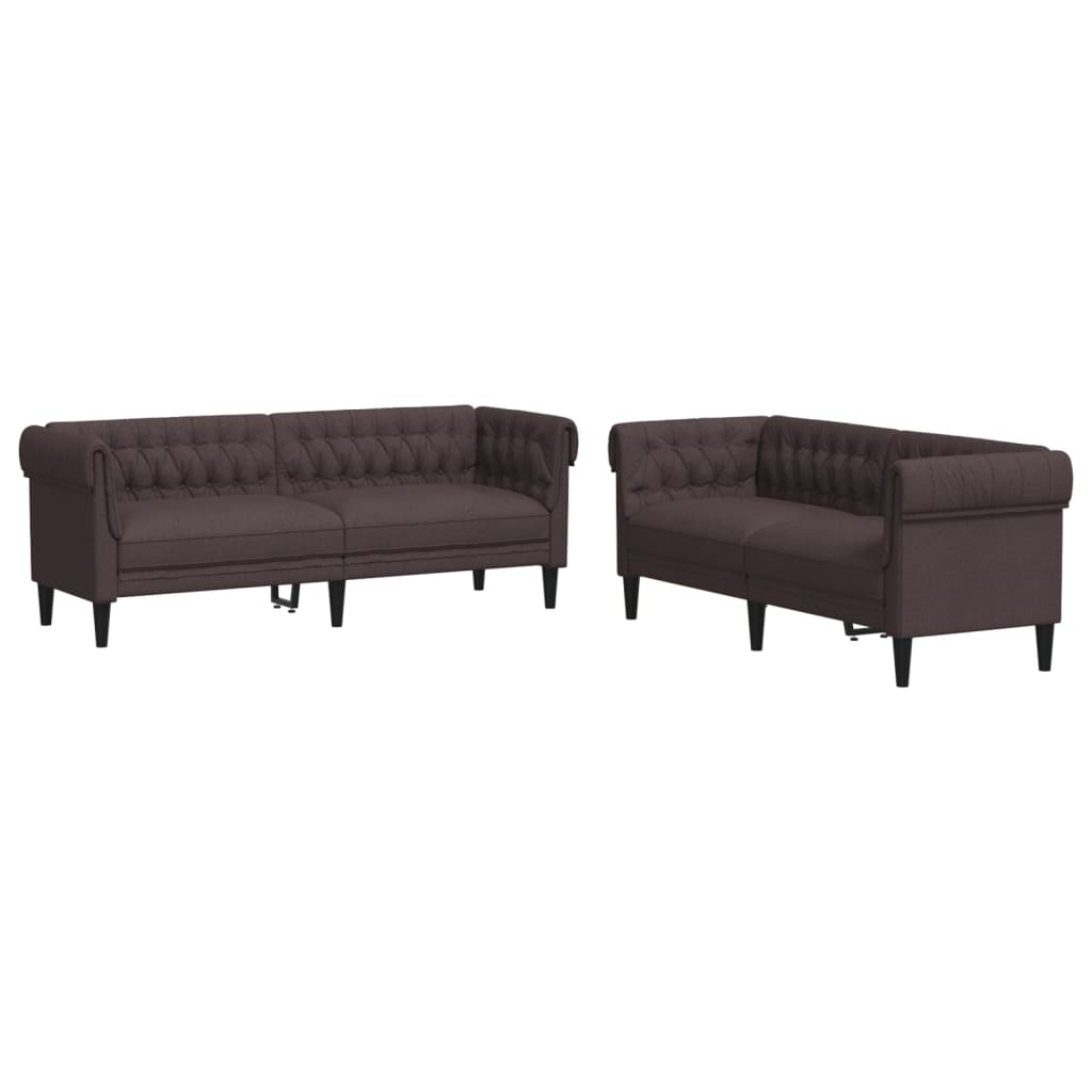 Ensemble de canapés 2 pcs marron foncé tissu Canapés vidaXL