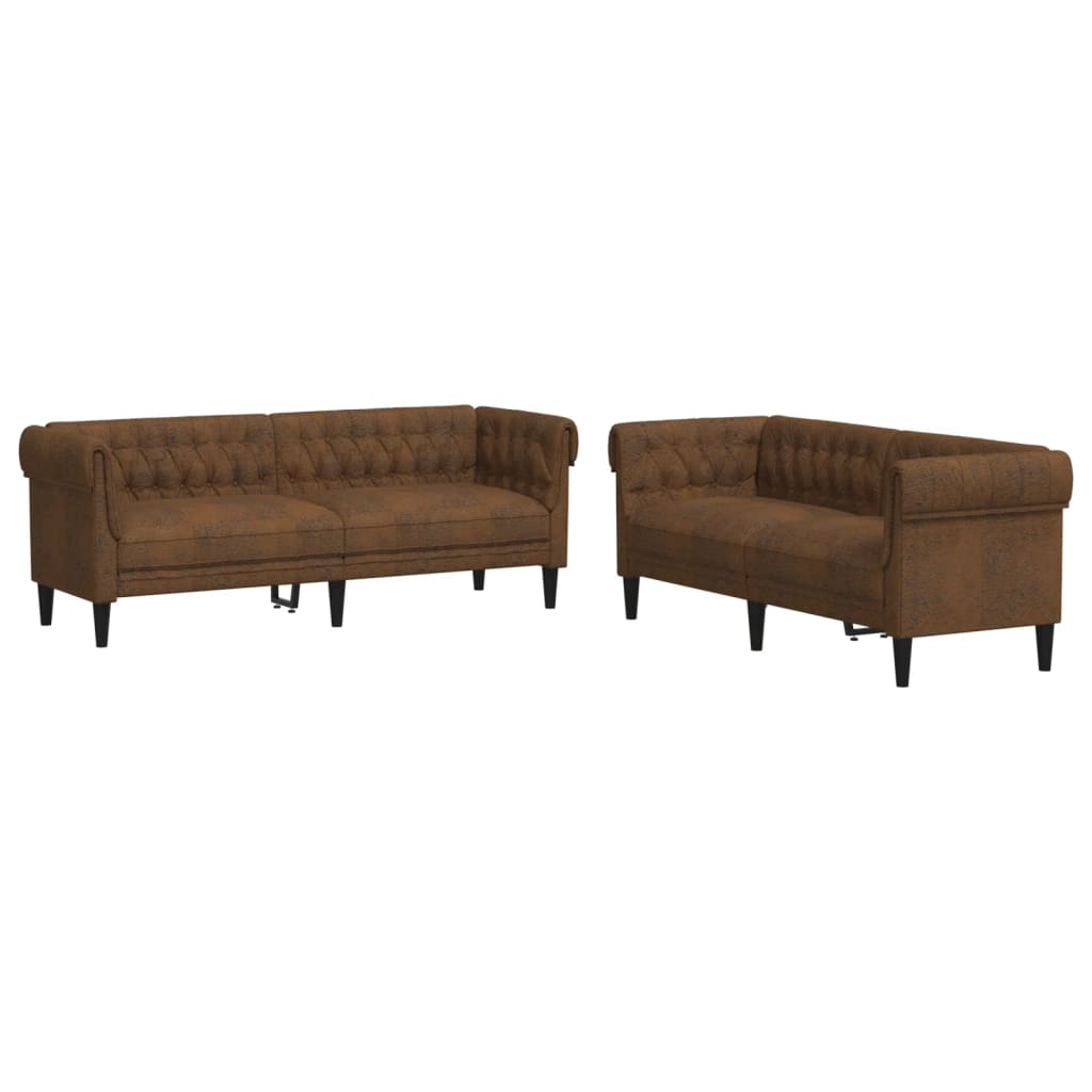 Ensemble de canapés 2 pcs marron tissu Canapés vidaXL