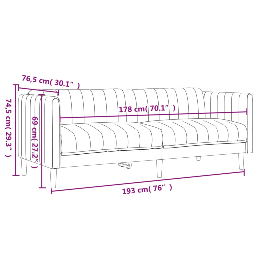 Ensemble de canapés 3 pcs taupe tissu Canapés vidaXL   