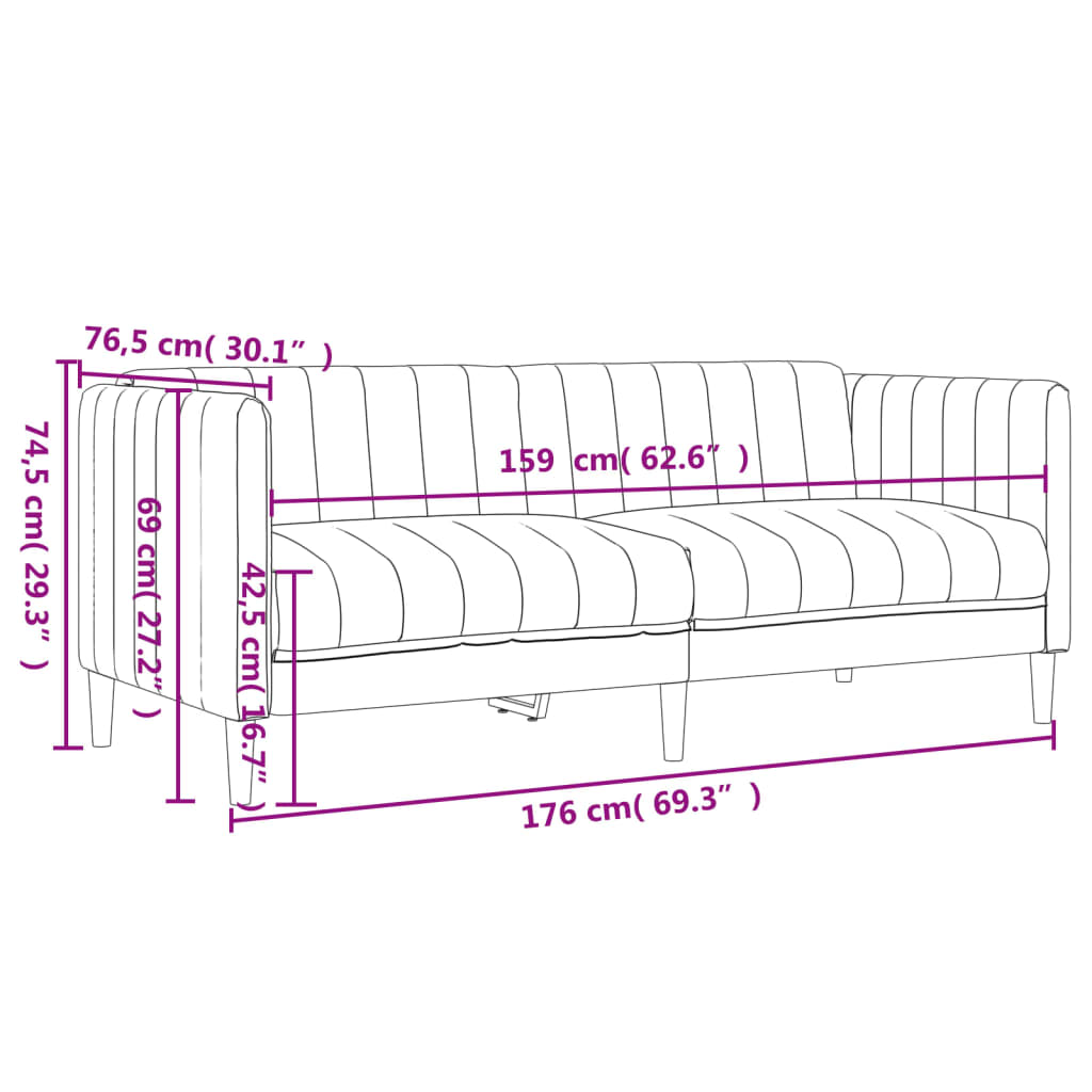 Ensemble de canapés 3 pcs taupe tissu Canapés vidaXL   