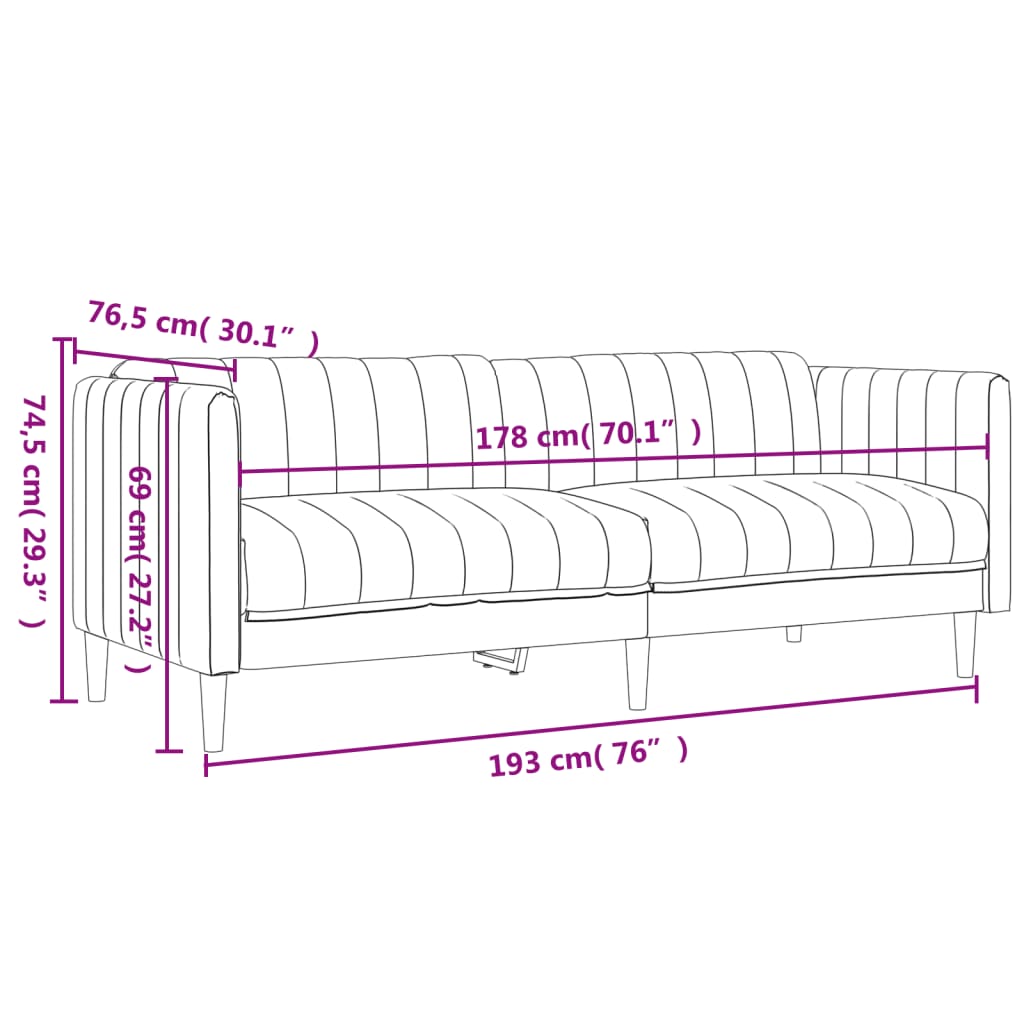 Ensemble de canapés 2 pcs taupe tissu Canapés vidaXL   