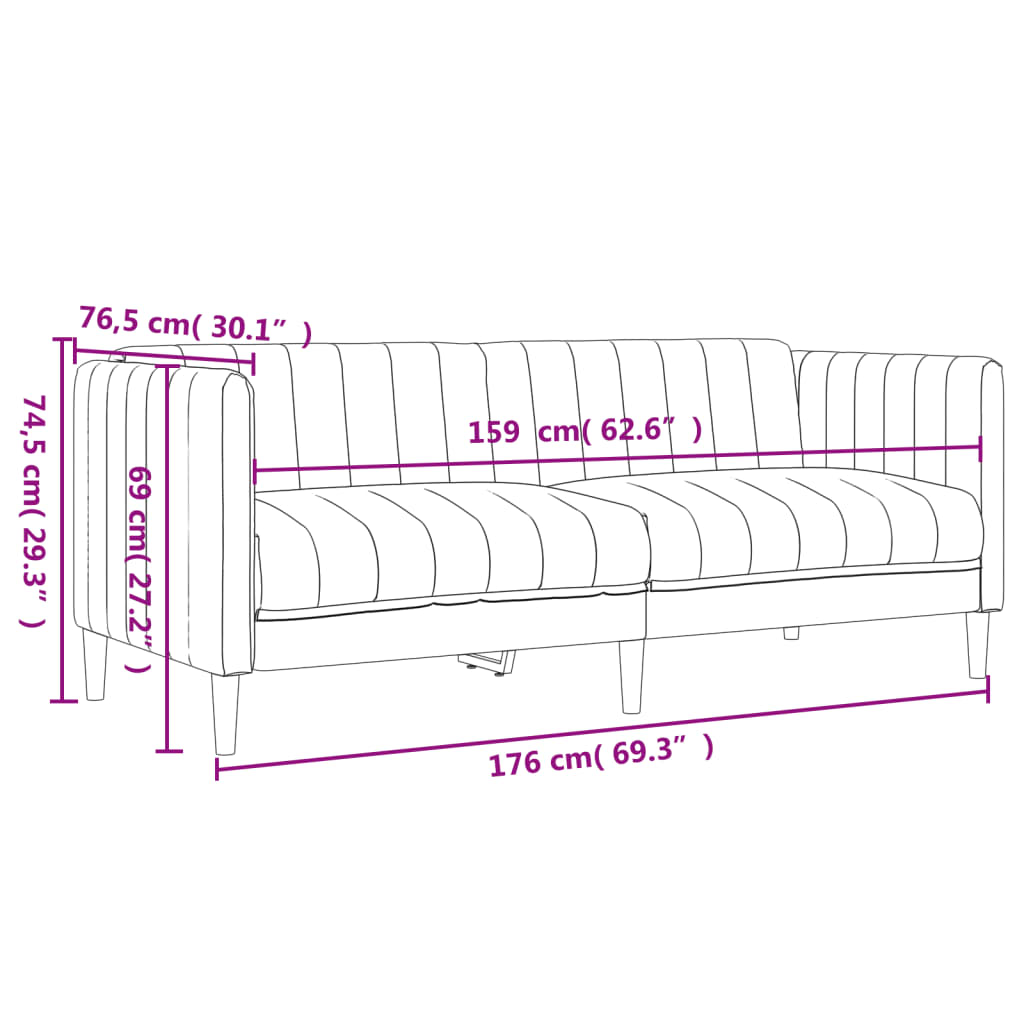 Ensemble de canapés 2 pcs taupe tissu Canapés vidaXL   