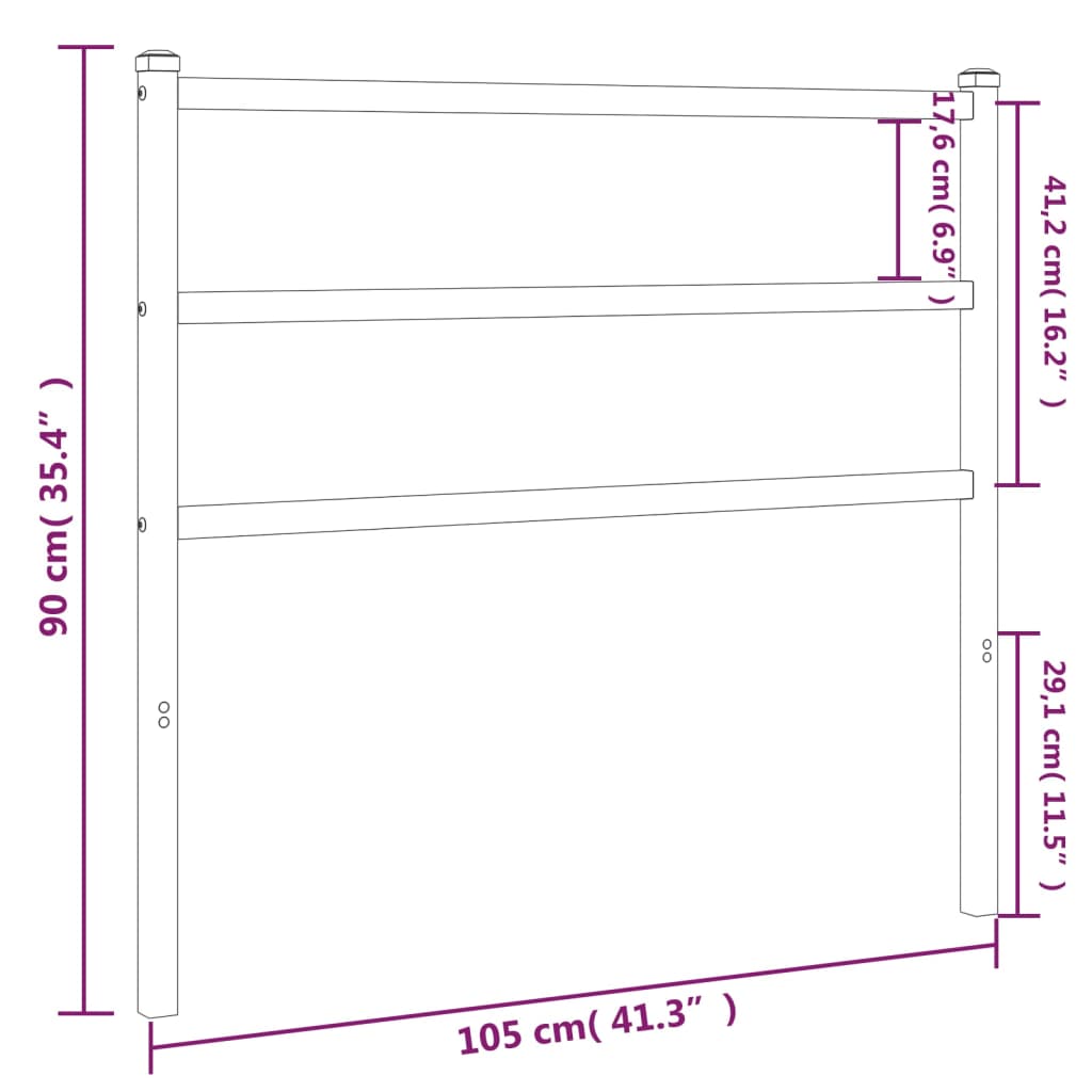 Tête de lit métal noir 100 cm Têtes et pieds de lit vidaXL   