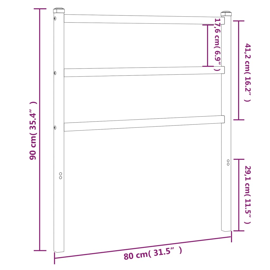 Tête de lit métal blanc 75 cm Têtes et pieds de lit vidaXL   