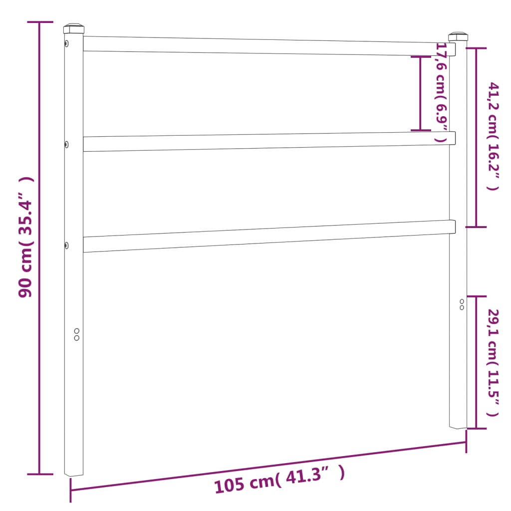 Tête de lit métal blanc 100 cm Têtes et pieds de lit vidaXL   