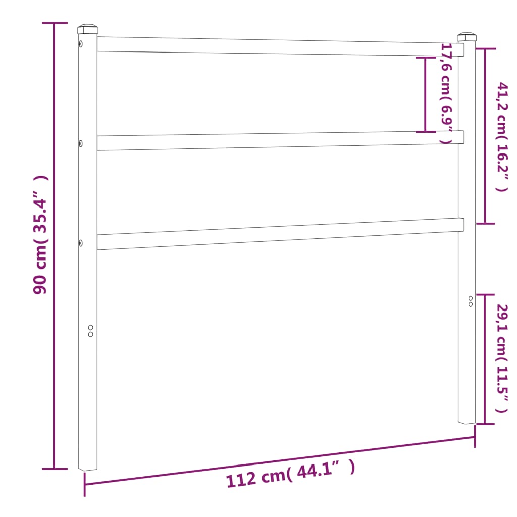 Tête de lit métal blanc 100 cm Têtes et pieds de lit vidaXL   