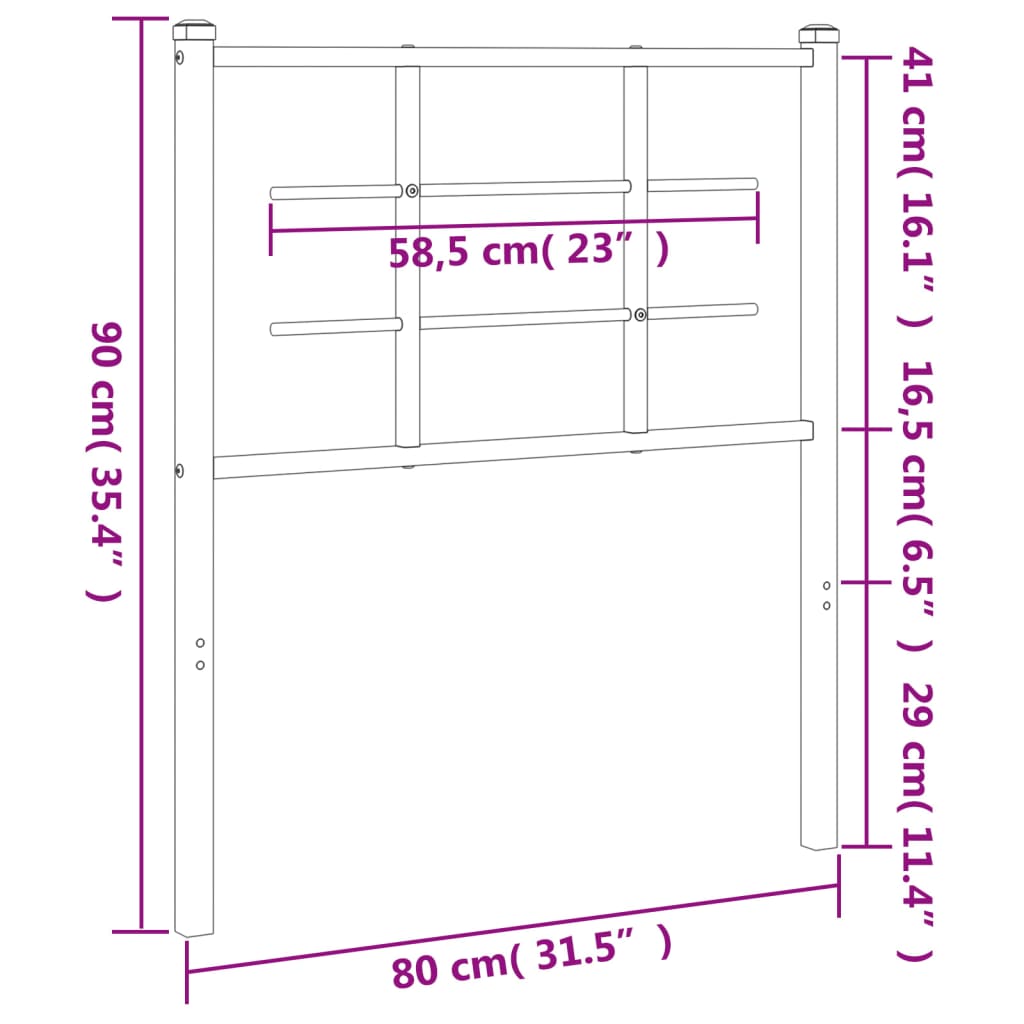 Tête de lit métal blanc 75 cm Têtes et pieds de lit vidaXL   