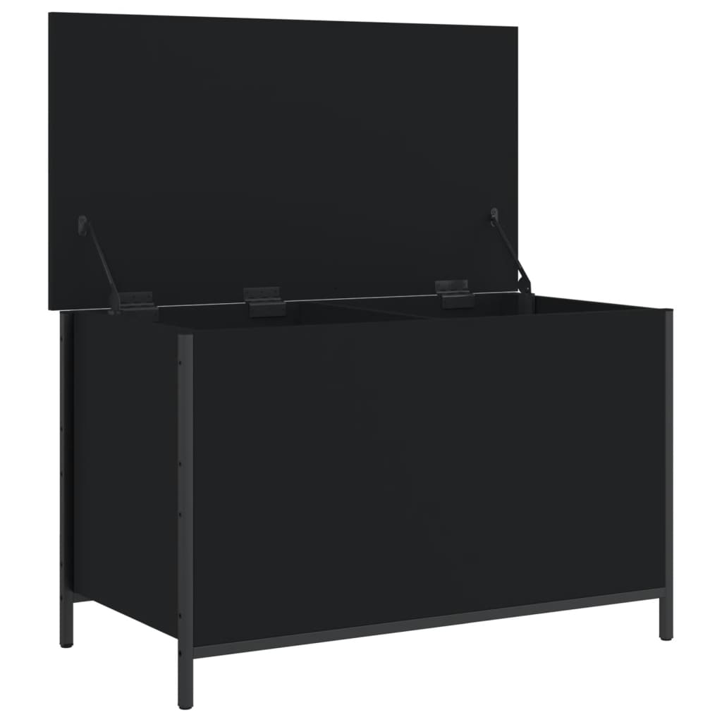 Banc de rangement noir 80x42,5x50 cm bois d'ingénierie Bancs coffres vidaXL   