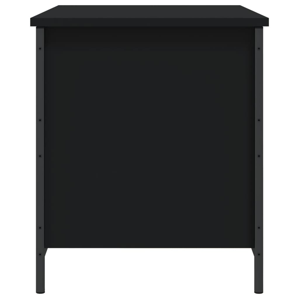 Banc de rangement noir 80x42,5x50 cm bois d'ingénierie Bancs coffres vidaXL   