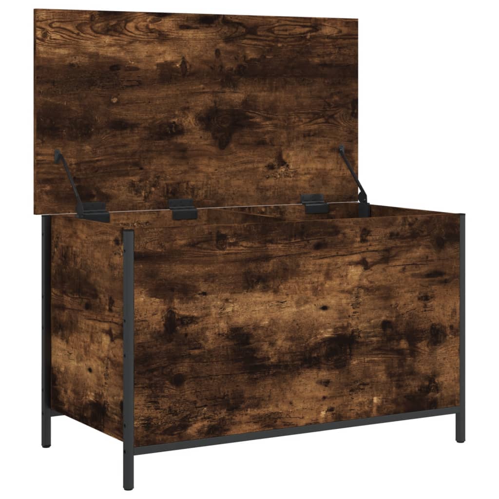 Banc de rangement chêne fumé 80x42,5x50 cm bois d'ingénierie Bancs coffres vidaXL   