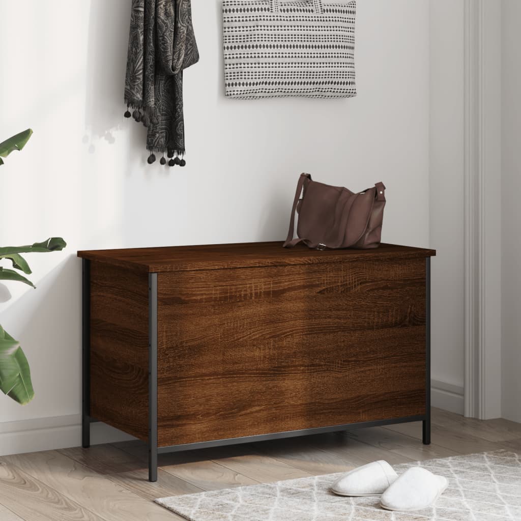 Banc de rangement chêne marron 80x42,5x50 cm bois d'ingénierie Bancs coffres vidaXL   