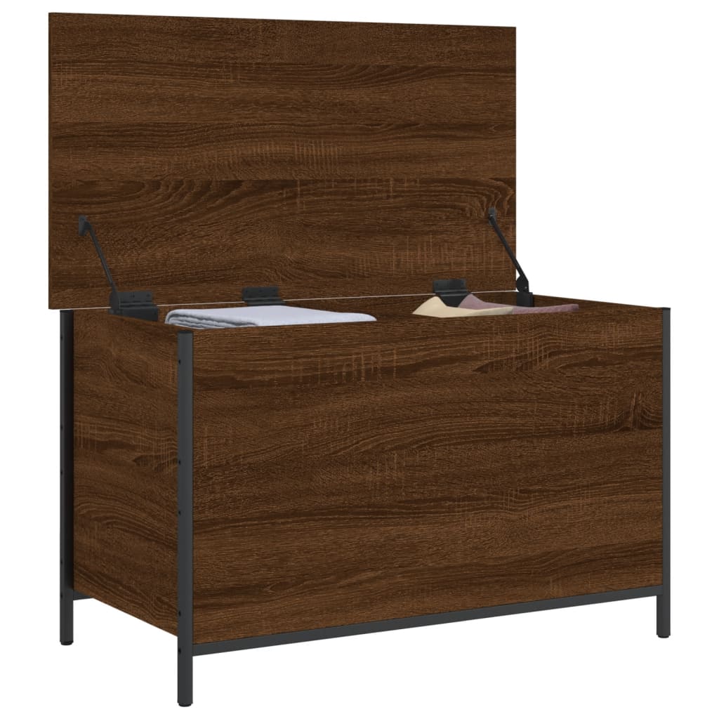 Banc de rangement chêne marron 80x42,5x50 cm bois d'ingénierie Bancs coffres vidaXL   