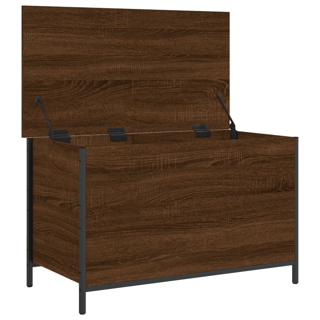 Banc de rangement chêne marron 80x42,5x50 cm bois d'ingénierie Bancs coffres vidaXL   