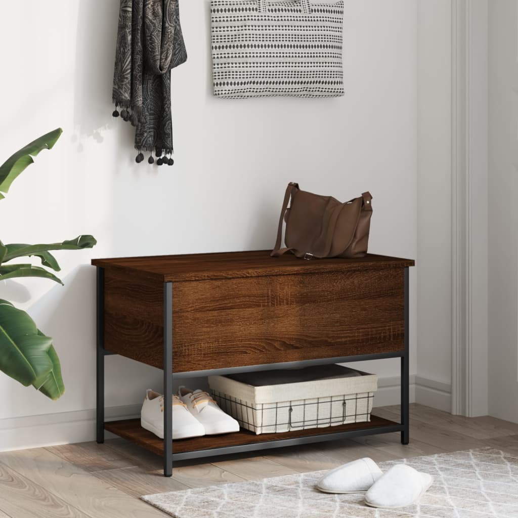 Banc de rangement chêne marron 70x42,5x47 cm bois d'ingénierie Bancs coffres vidaXL   