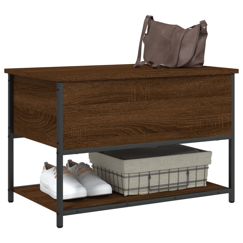 Banc de rangement chêne marron 70x42,5x47 cm bois d'ingénierie Bancs coffres vidaXL   