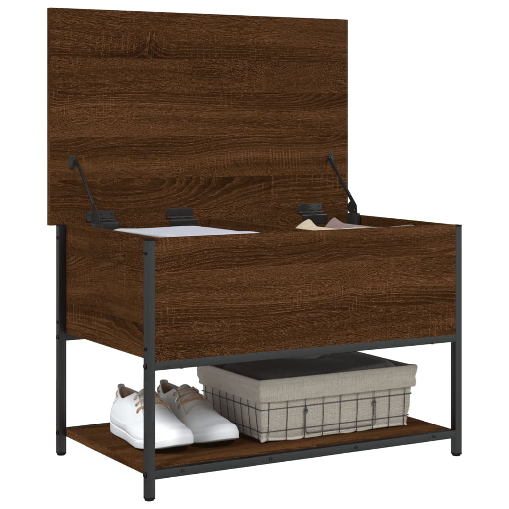 Banc de rangement chêne marron 70x42,5x47 cm bois d'ingénierie Bancs coffres vidaXL   