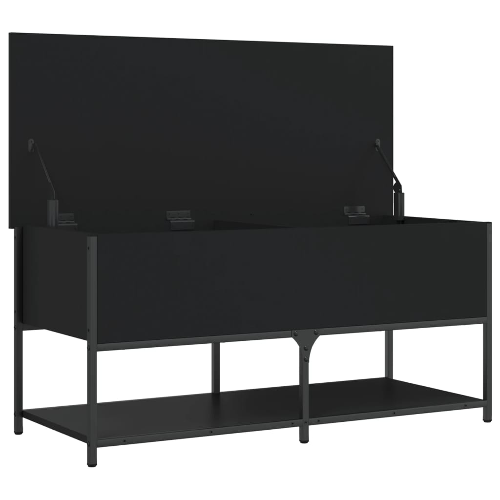 Banc de rangement noir 100x42,5x47 cm bois d'ingénierie Bancs coffres vidaXL   