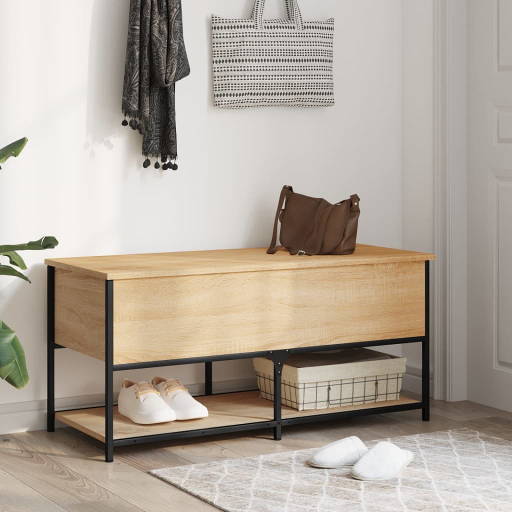 Banc de rangement chêne sonoma 100x42,5x47 cm bois d'ingénierie Bancs coffres vidaXL   