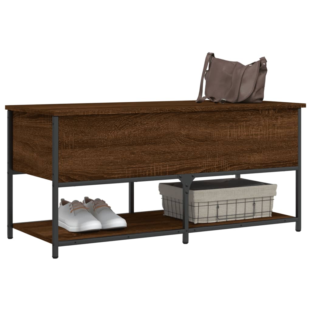 Banc de rangement chêne marron 100x42,5x47 cm bois d'ingénierie Bancs coffres vidaXL   