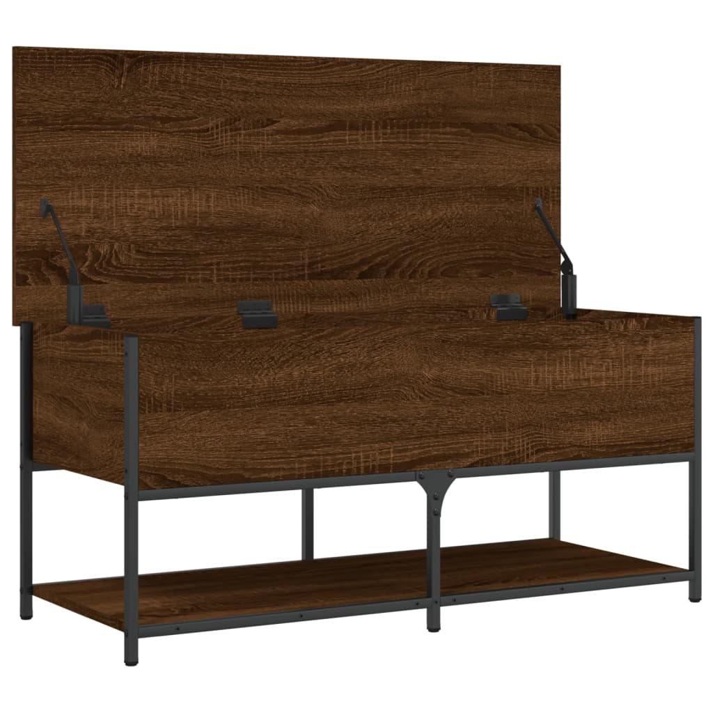 Banc de rangement chêne marron 100x42,5x47 cm bois d'ingénierie Bancs coffres vidaXL   