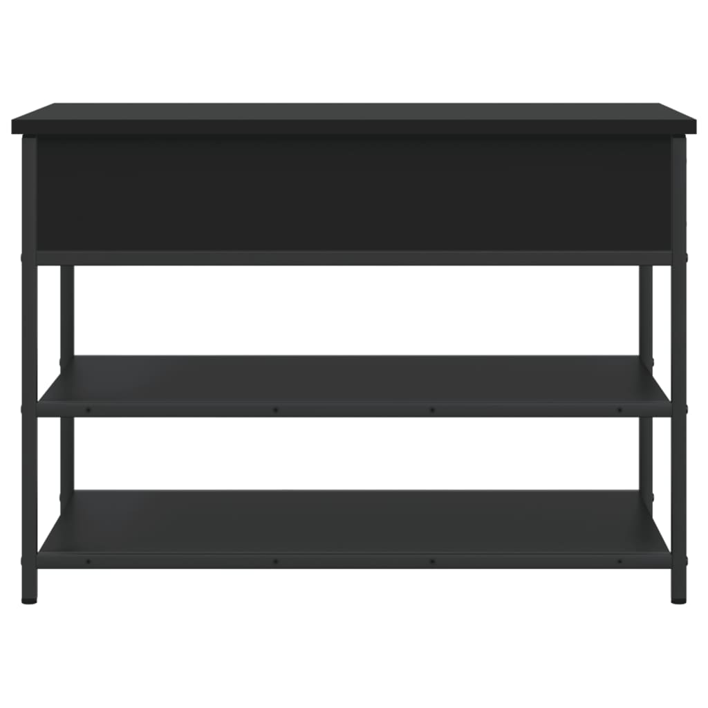 Banc à chaussures noir 70x42,5x50 cm bois d'ingénierie Bancs coffres vidaXL   