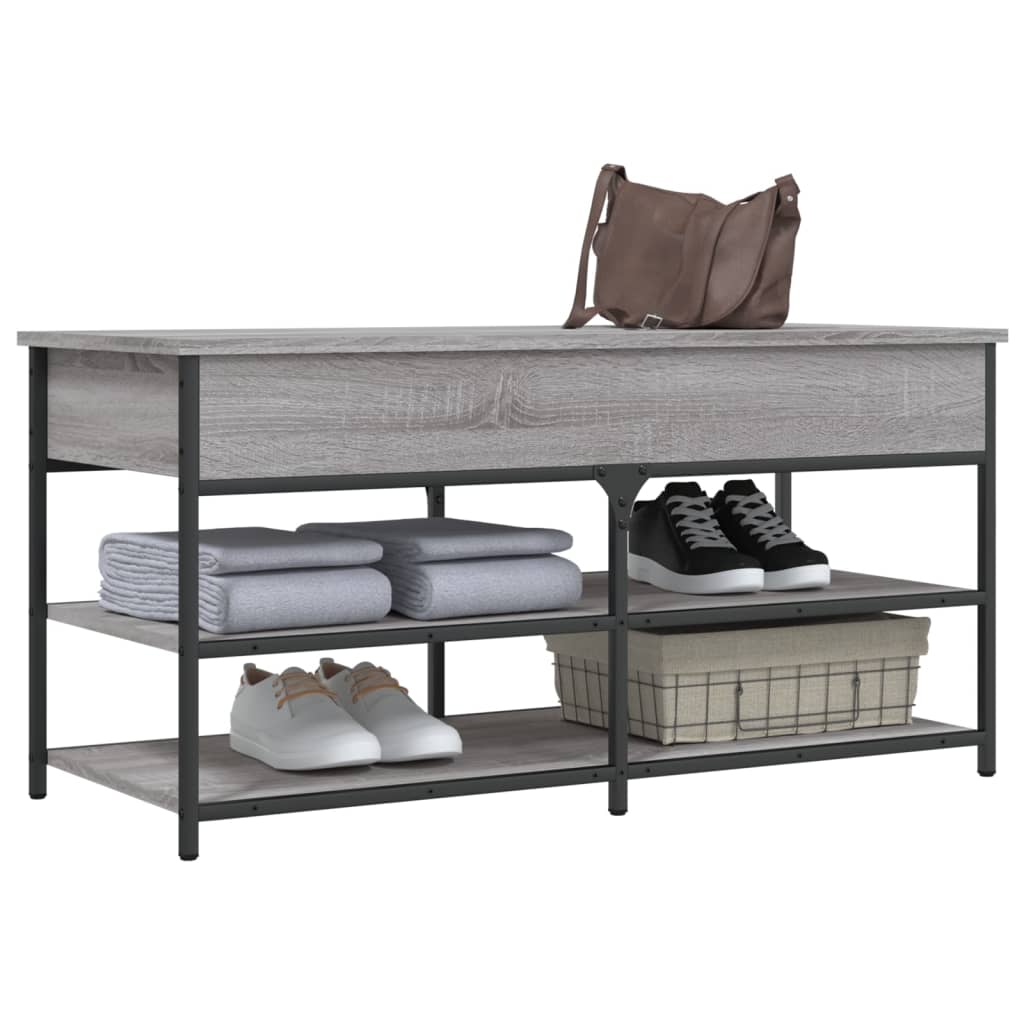 Banc à chaussures sonoma gris 100x42,5x50 cm bois d'ingénierie Bancs coffres vidaXL   