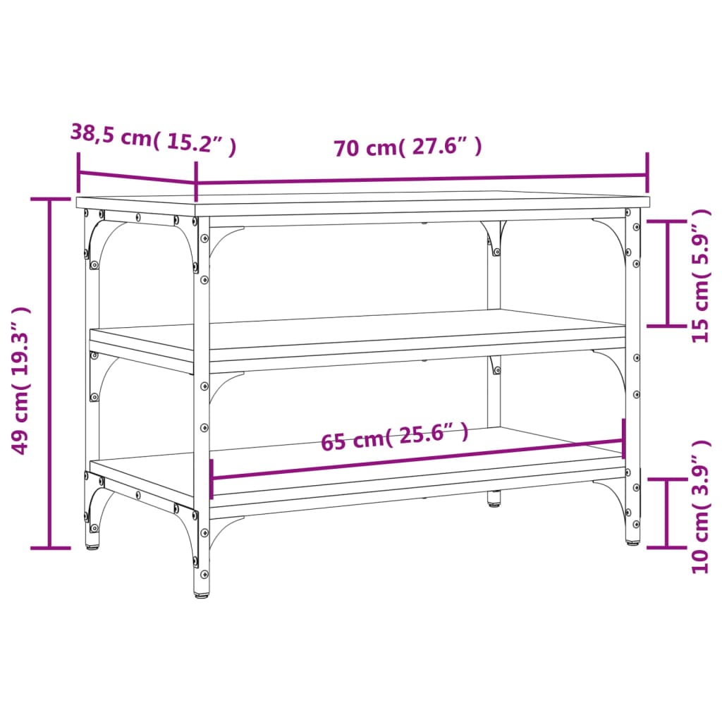 Banc à chaussures noir 70x38,5x49 cm bois d'ingénierie Bancs coffres vidaXL   