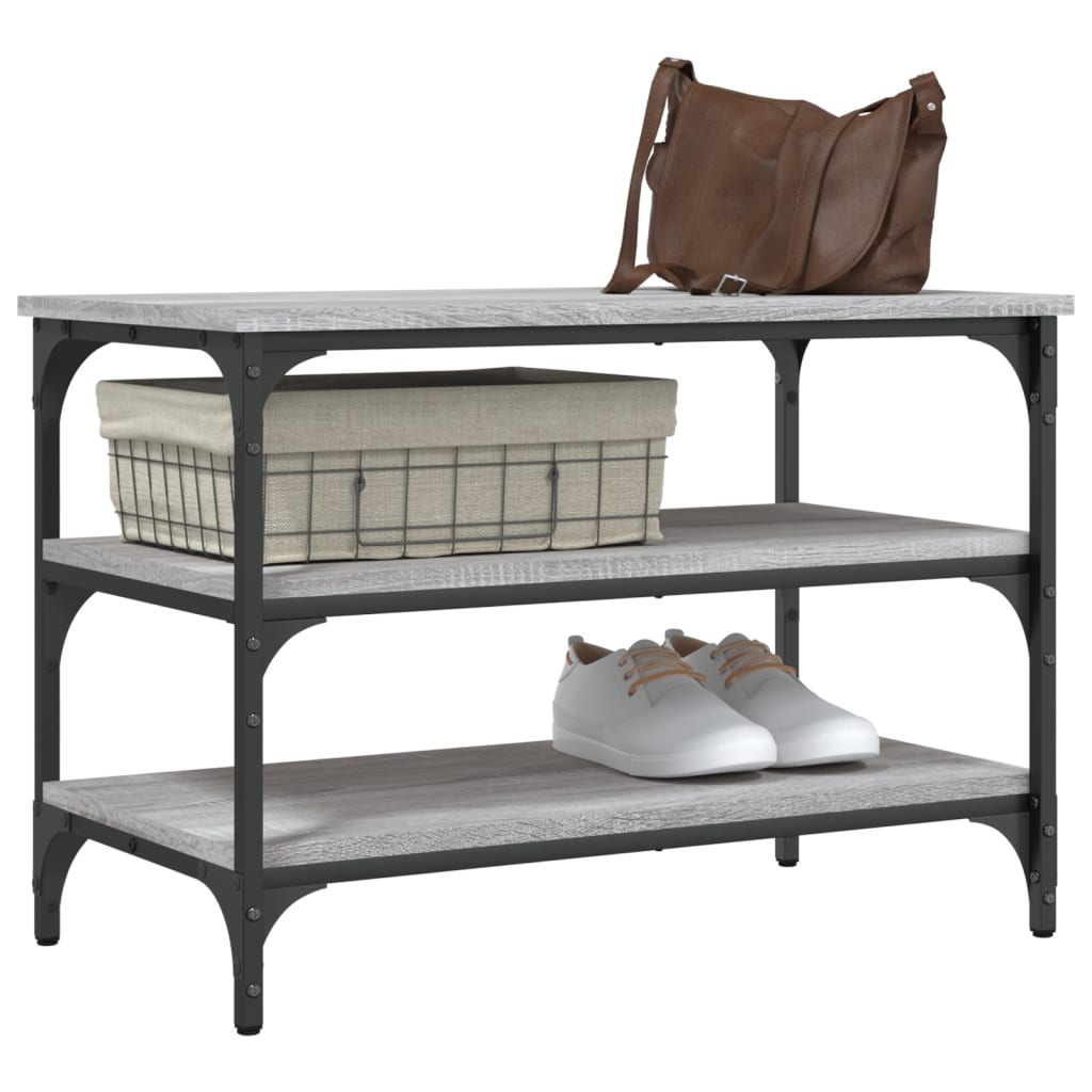 Banc à chaussures sonoma gris 70x38,5x49 cm bois d'ingénierie Bancs coffres vidaXL   