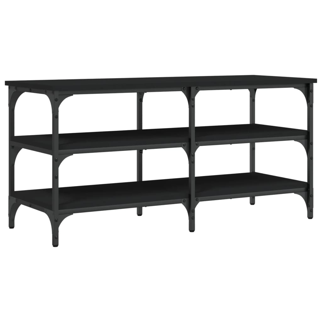 Banc à chaussures noir 100x38,5x49 cm bois d'ingénierie Bancs coffres vidaXL   