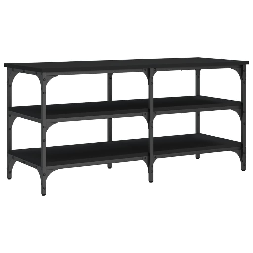 Banc à chaussures noir 100x38,5x49 cm bois d'ingénierie Bancs coffres vidaXL   