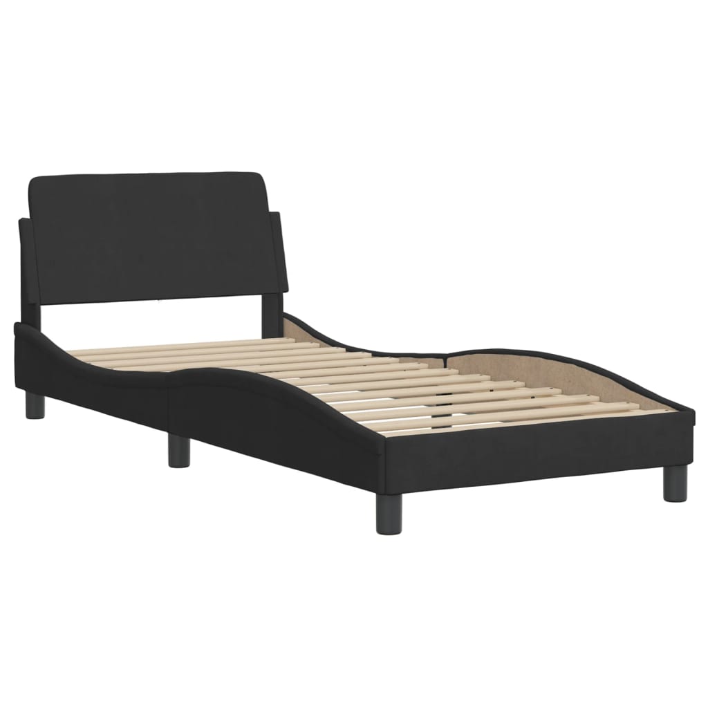 Lit avec matelas noir 80x200 cm velours Lits & cadres de lit vidaXL   