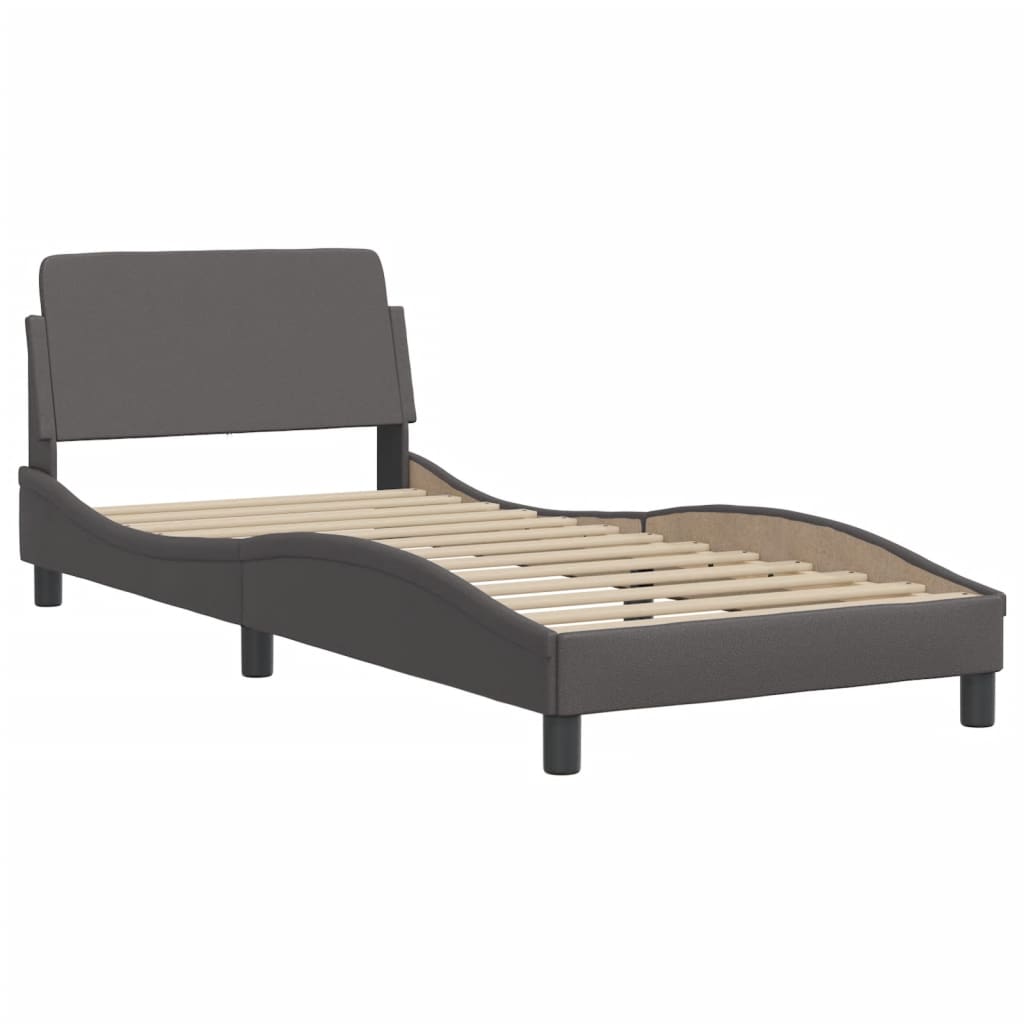 Lit avec matelas gris 80x200 cm similicuir Lits & cadres de lit vidaXL   