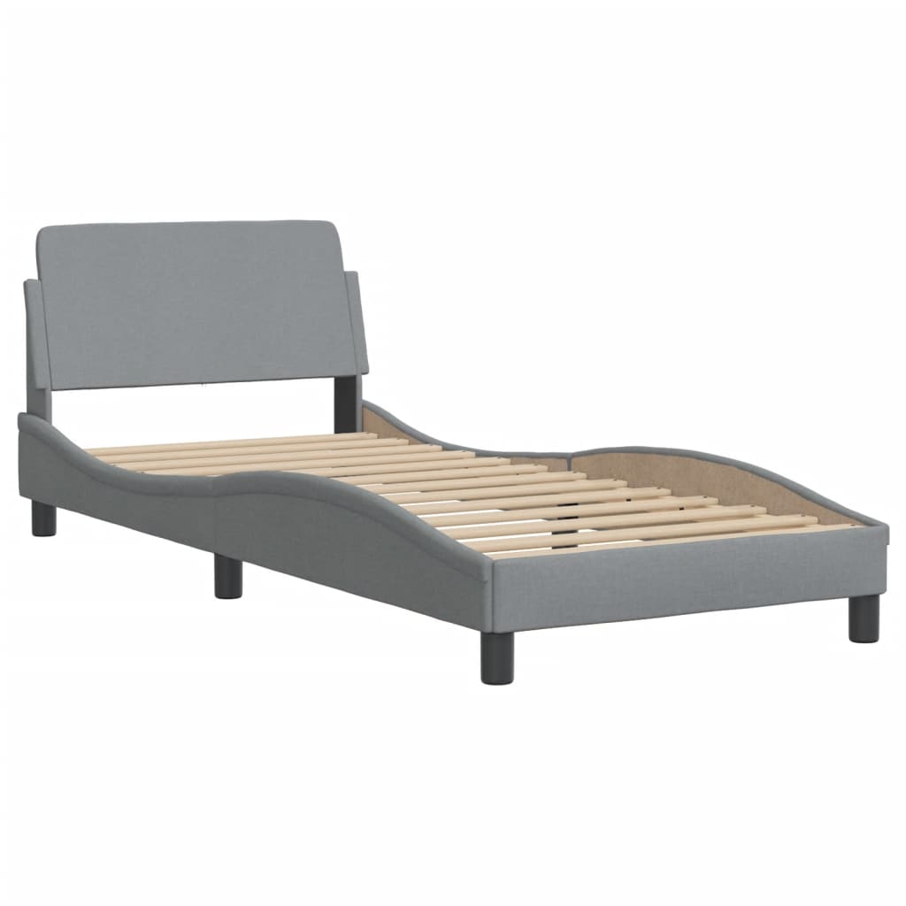 Lit avec matelas gris clair 90x190 cm tissu Lits & cadres de lit vidaXL   