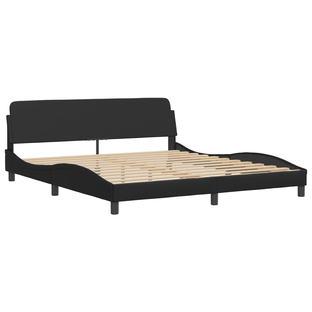 Lit avec matelas noir 180x200 cm similicuir Lits & cadres de lit vidaXL   