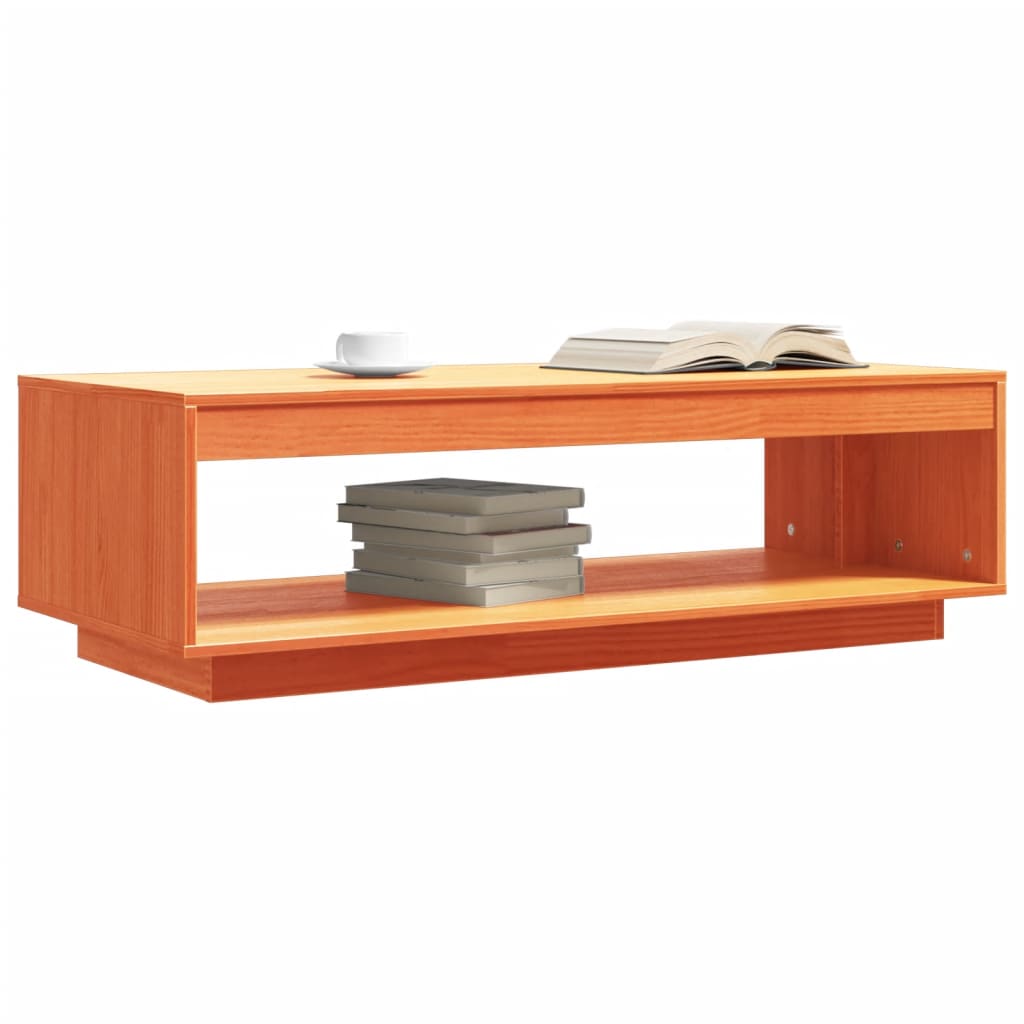 Table basse cire marron 110x50x33,5 cm bois massif de pin Tables basses vidaXL   