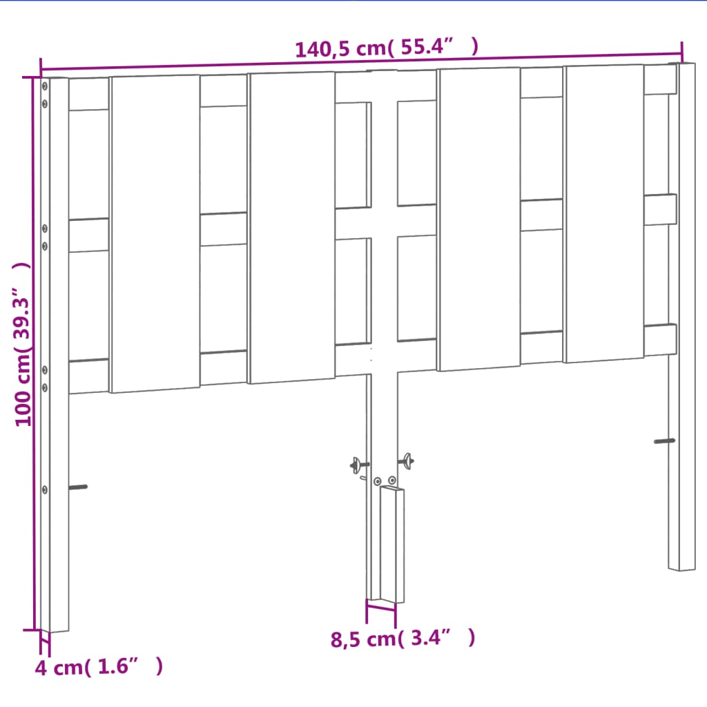 Tête de lit cire marron 135 cm bois massif de pin Têtes et pieds de lit vidaXL   