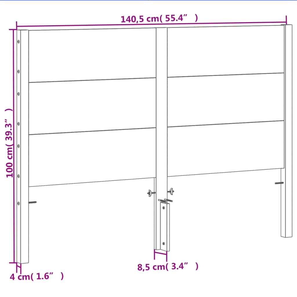 Tête de lit cire marron 135 cm bois massif de pin Têtes et pieds de lit vidaXL   