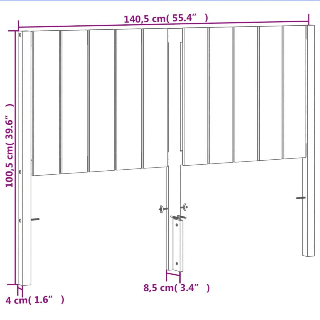 Tête de lit cire marron 135 cm bois massif de pin Têtes et pieds de lit vidaXL   