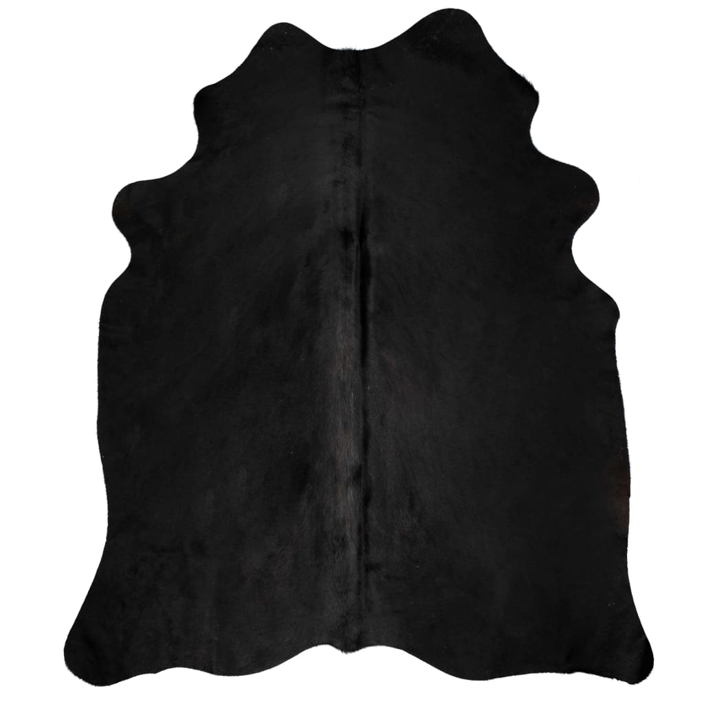 Tapis en peau de vache véritable noir 180x220 cm Tapis vidaXL