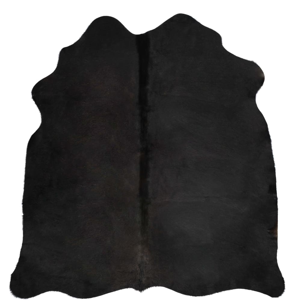 Tapis en peau de vache véritable noir 180x220 cm Tapis vidaXL