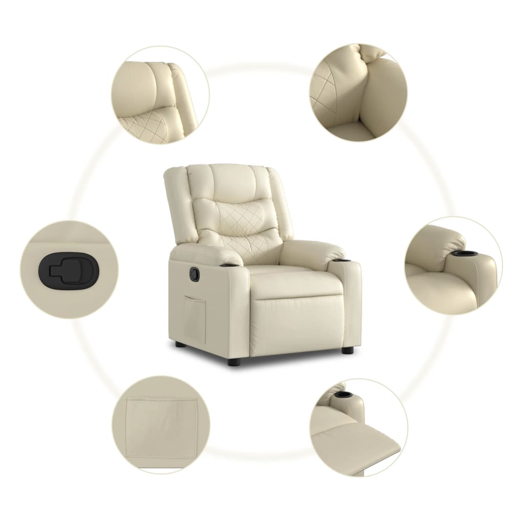 Fauteuil inclinable Crème Similicuir - Xios Store SNC