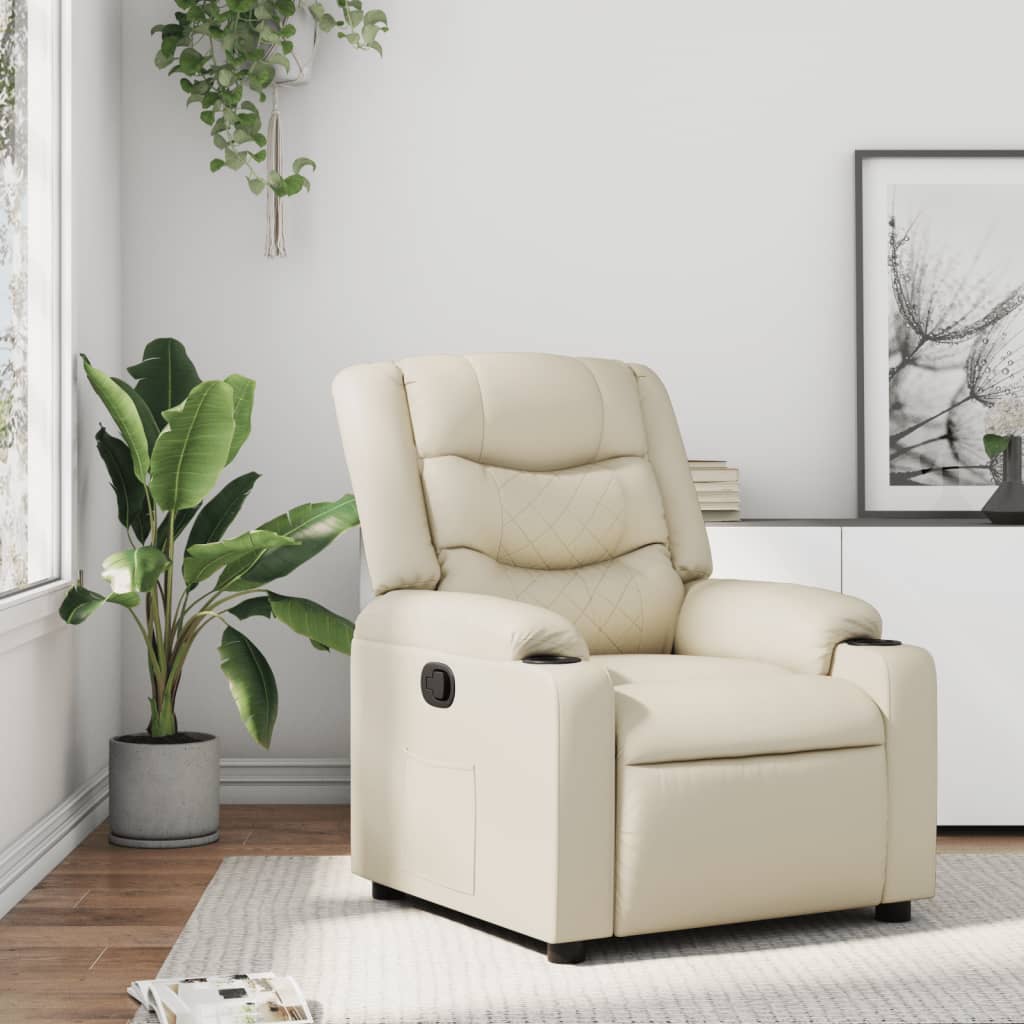 Fauteuil inclinable Crème Similicuir - Xios Store SNC