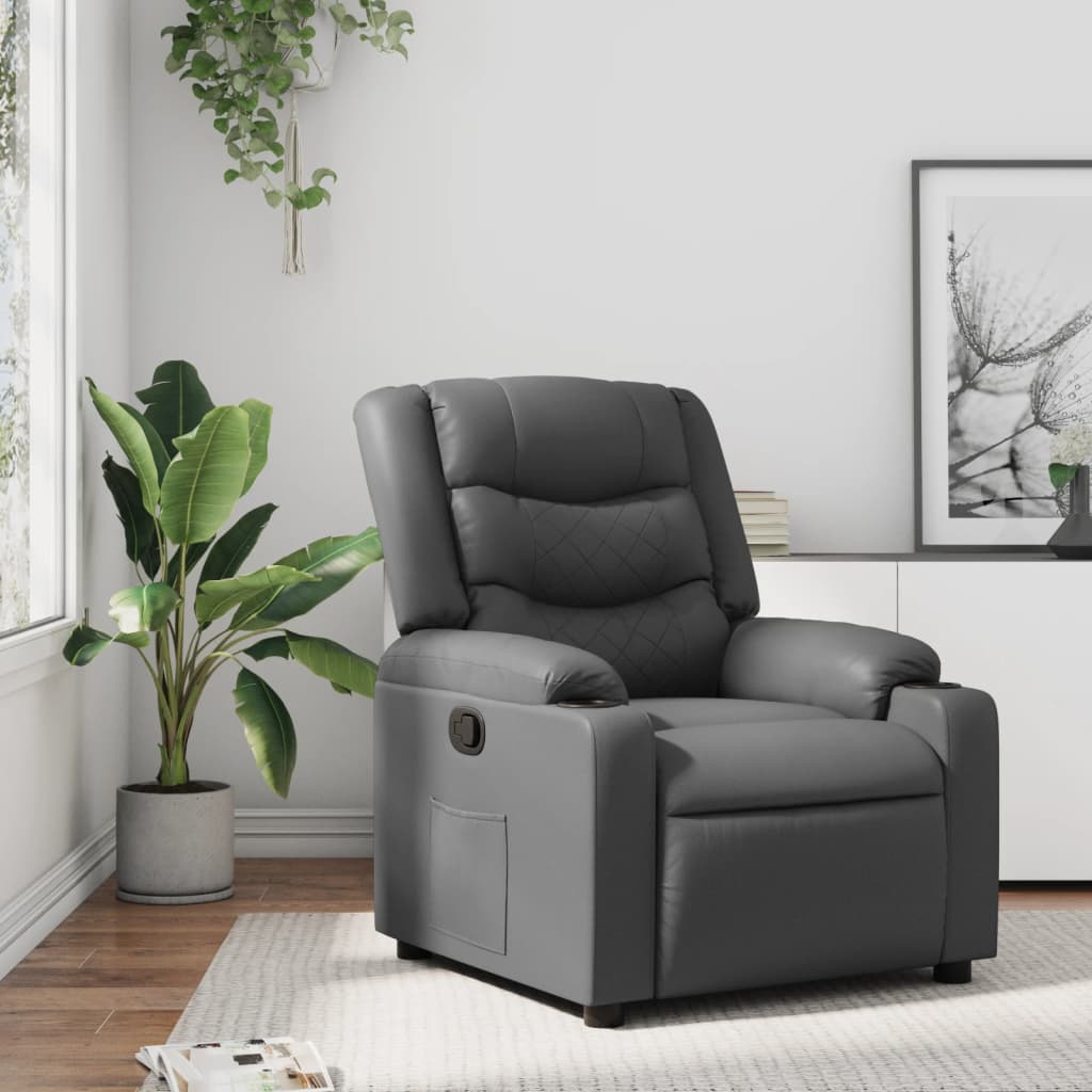 Fauteuil inclinable Gris Similicuir - Xios Store SNC