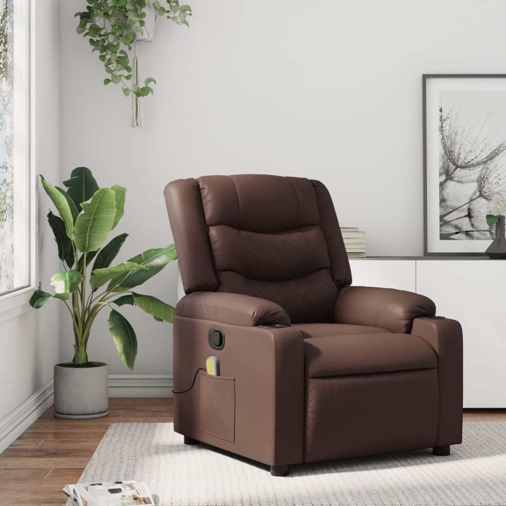 Fauteuil de massage inclinable Marron Similicuir - Xios Store SNC