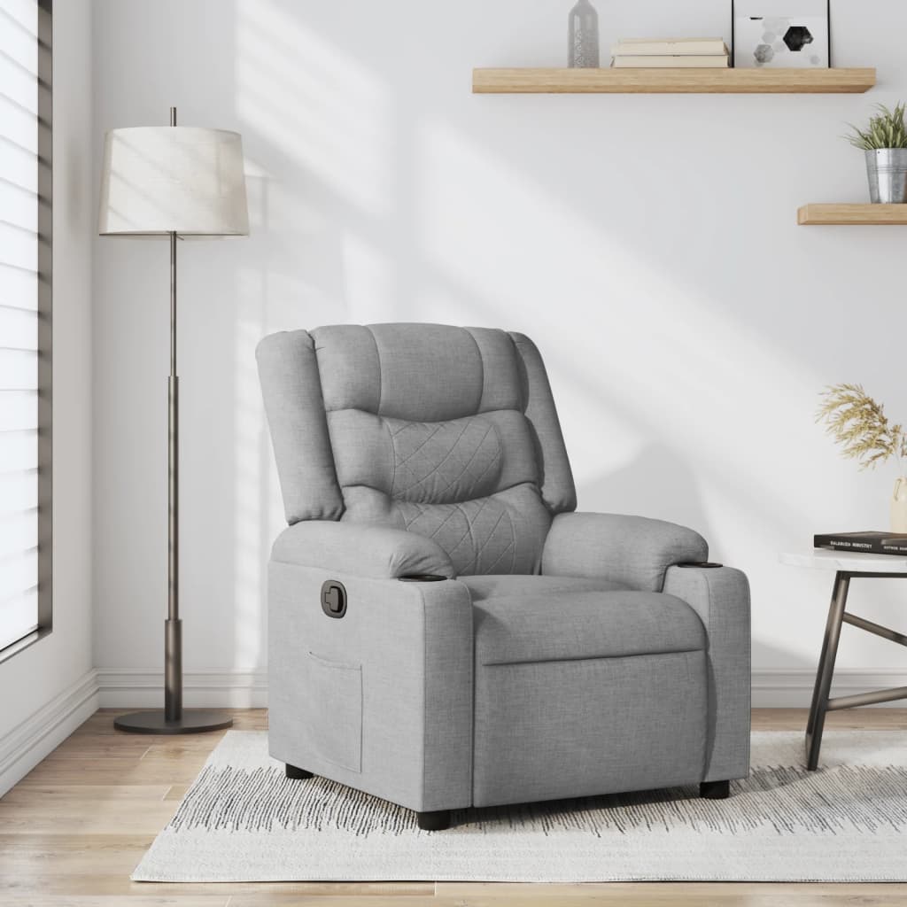 Fauteuil inclinable Gris clair Tissu Fauteuils vidaXL   