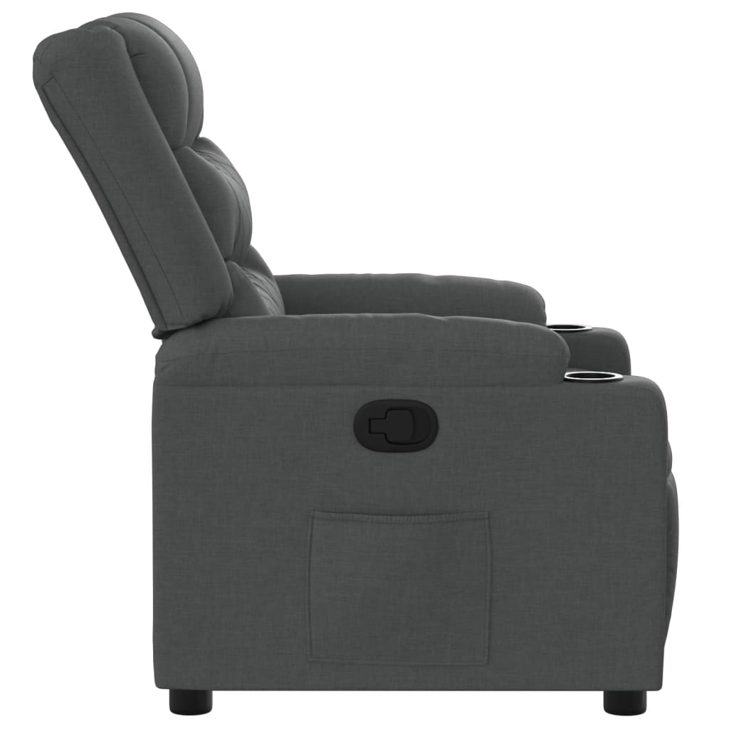 Fauteuil inclinable Gris foncé Tissu Fauteuils vidaXL   