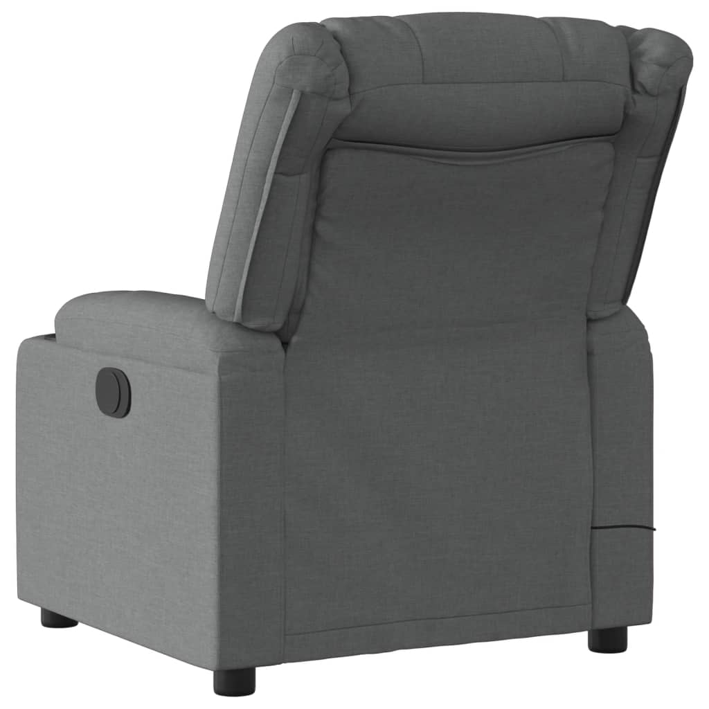 Fauteuil de massage inclinable Gris foncé Tissu